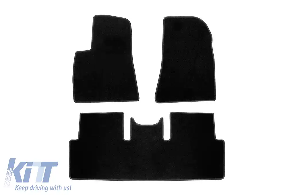 Tălpi textile cu trei straturi, potrivite pentru Tesla Model 3 după 2018, din 3 piese, negre