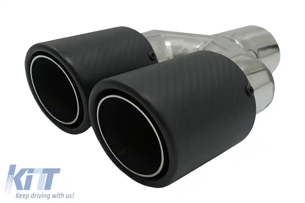 Toba Ornament Evacuare Fibra Carbon Mat Orificiu de admisie 5.8 cm Partea Stanga