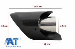 Toba Ornament Sistem de evacuare Carbon Fiber Finisaj Lucios Inlet 6.2cm-image-6054250