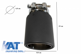 Toba Universala Ornament Sistem de evacuare Carbon Fiber Finisaj Mat 6.8cm / 2.67inch-image-6043922