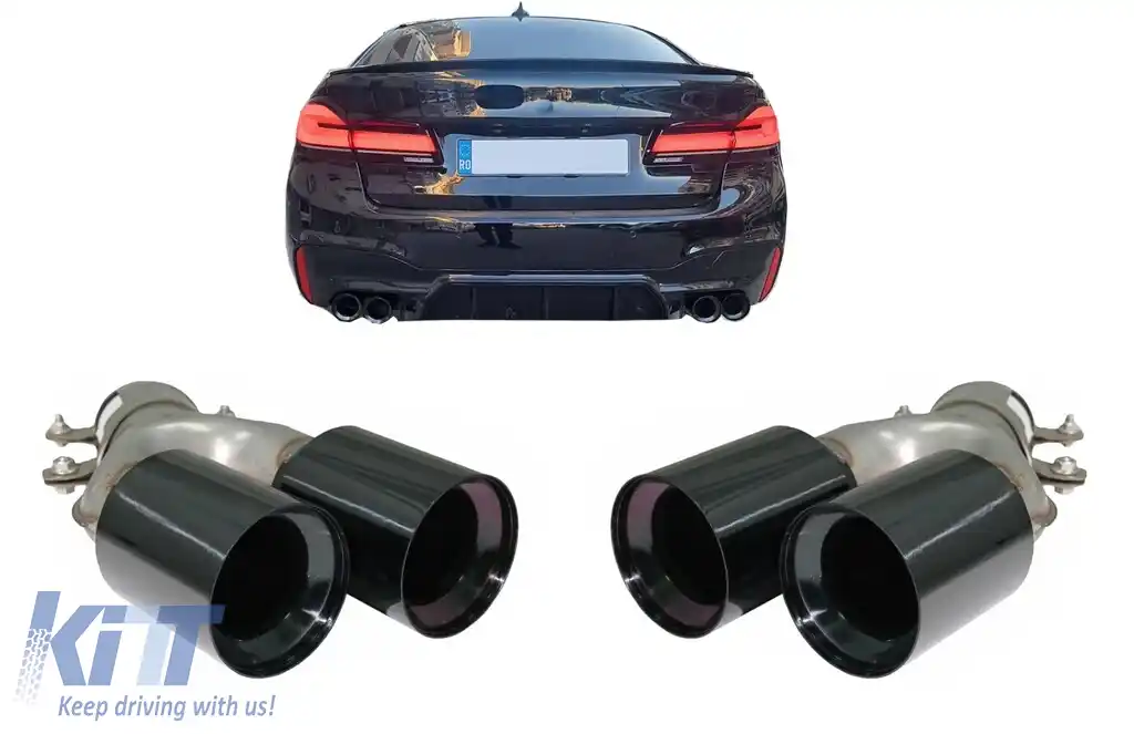 Tobe Ornamente compatibil cu BMW Seria 5 G30 G31 G38 (2016-2020) Seria 6 G32 (2016-2020) 540i Design Negru