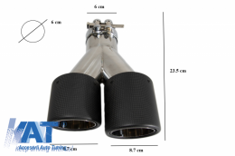Tobe Ornamente Sistem de evacuare Carbon Fiber Finisaj Mat 6cm/2.36inch-image-6043966