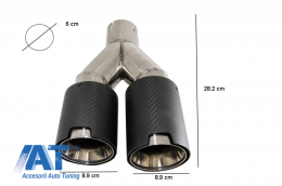 Tobe Ornamente Sistem de evacuare Carbon Fiber Finisaj Mat 6cm 2.36inch-image-6044023