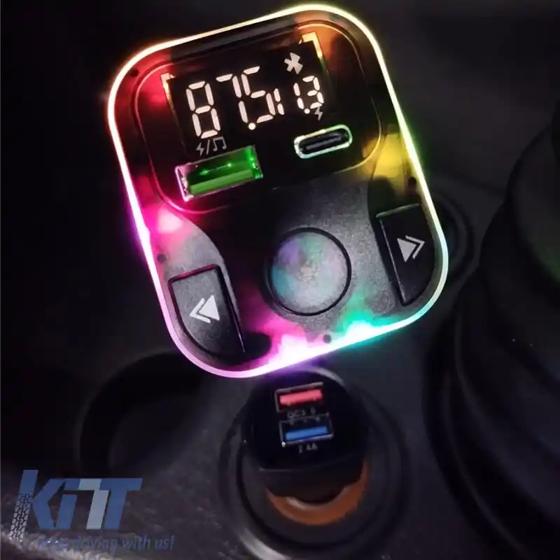 Transmițător FM potrivit pentru Bluetooth, Încărcător cu 2 USB, Monitor LCD PL-658 Negru 1 Bucată-image-6313962