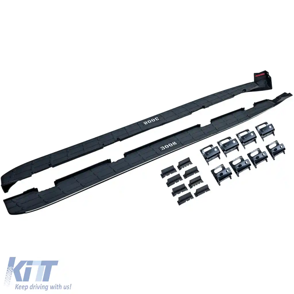 Trepte de acces protecție laterală stil OE negru, potrivite pentru Peugeot 3008 2016-2023-image-6265946