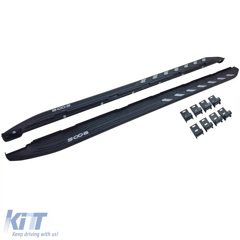 Trepte de acces protecție laterală stil OE negru potrivite pentru Peugeot 5008 2017-2024-image-6265965