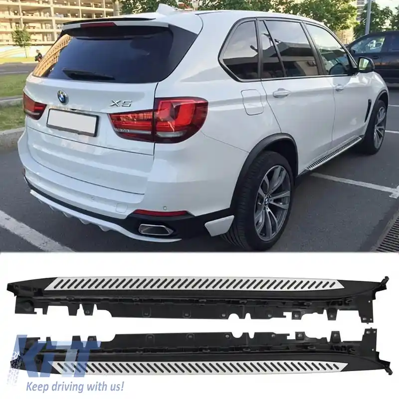 Trepte laterale plăci de rulare potrivite pentru BMW X5 F15 2013-2018 aspect OEM 2 buc-image-6309966