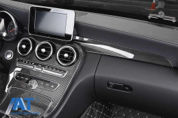 Trim Interior Consola compatibil cu Mercedes C-Class W205 (2014-2018) GLC X253 (2015-2018) Carbon Fiber Style LHD-image-6063264