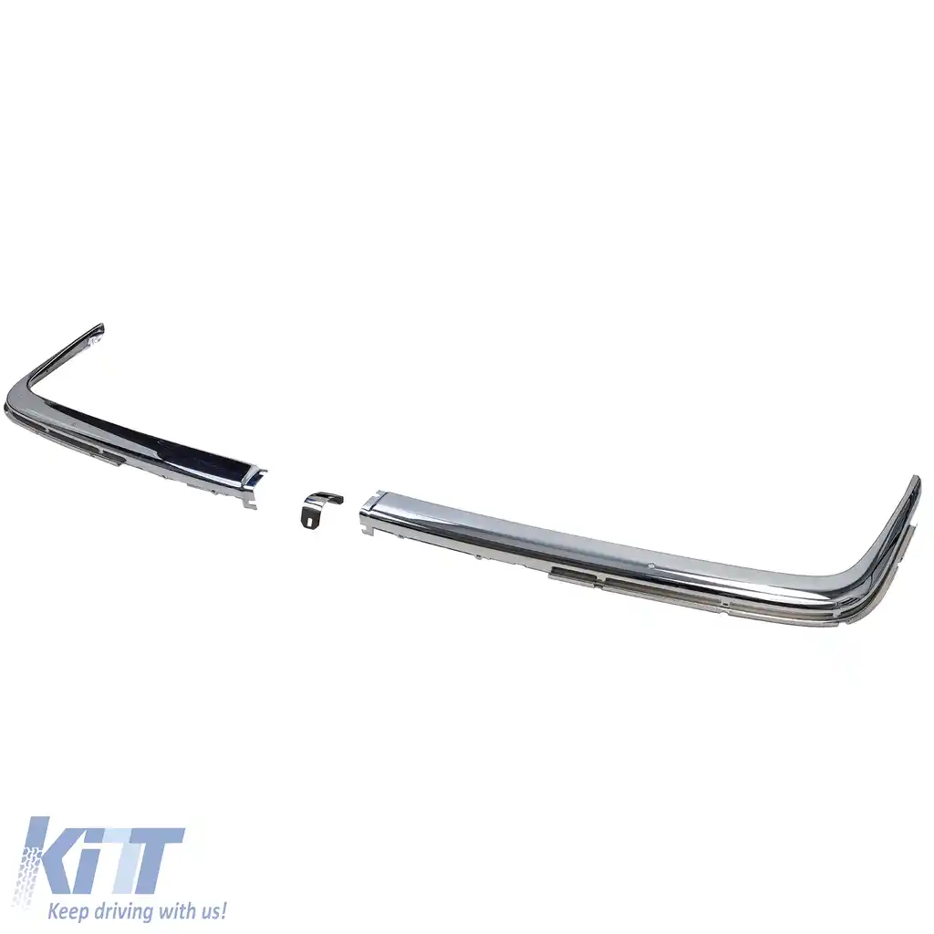 Trimmuri cromate bara fata EU 1.8mm 3-piese potrivite pentru Mercedes SL R107 71-89-image-6204914