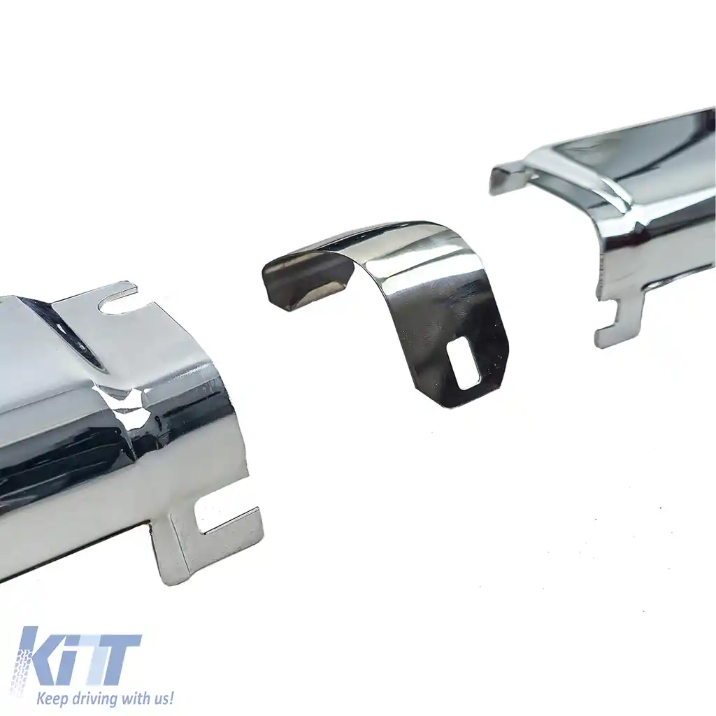 Trimmuri cromate bara fata EU 1.8mm 3-piese potrivite pentru Mercedes SL R107 71-89-image-6204915