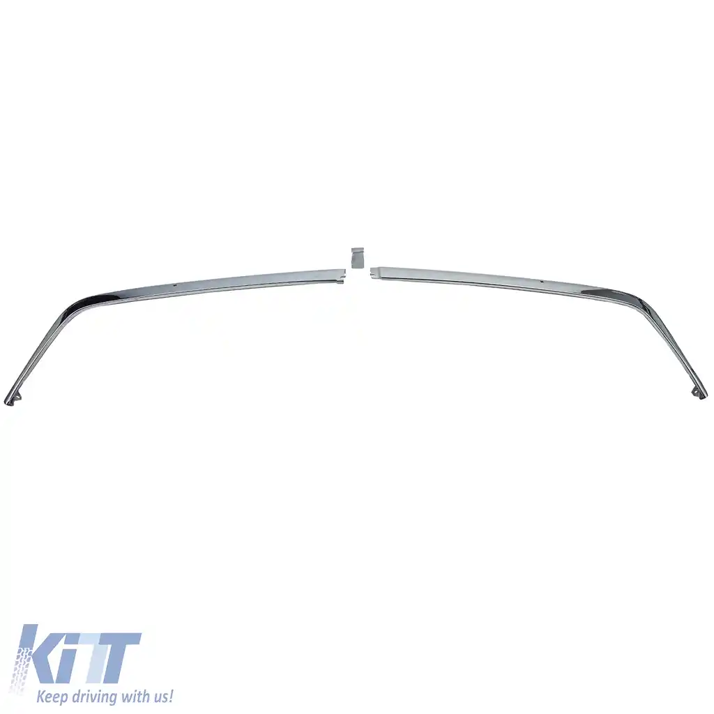Trimmuri cromate bara fata EU 1.8mm 3-piese potrivite pentru Mercedes SL R107 71-89-image-6204919