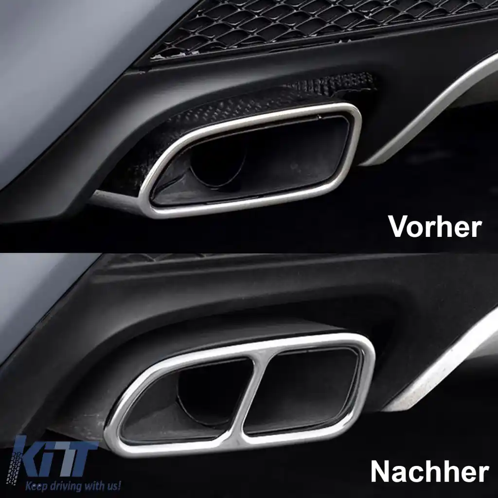 Trimuri cromate pentru teava de esapament, aspect 4-tuburi, potrivite pentru Mercedes SLK R171 08-11-image-6264230