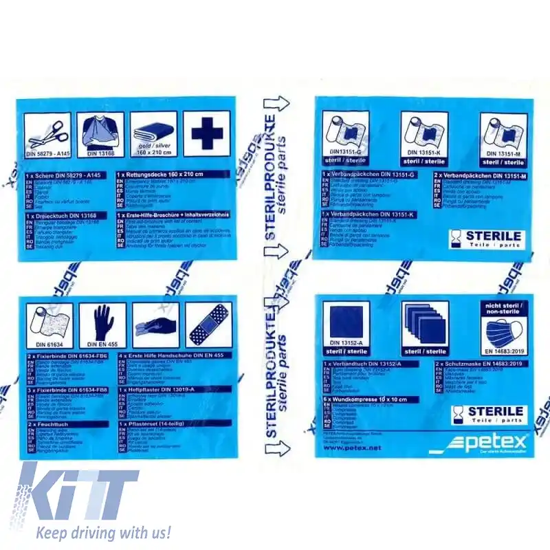 Trusă de prim ajutor potrivită pentru Din 13164:2022 Petex Black-image-6324979
