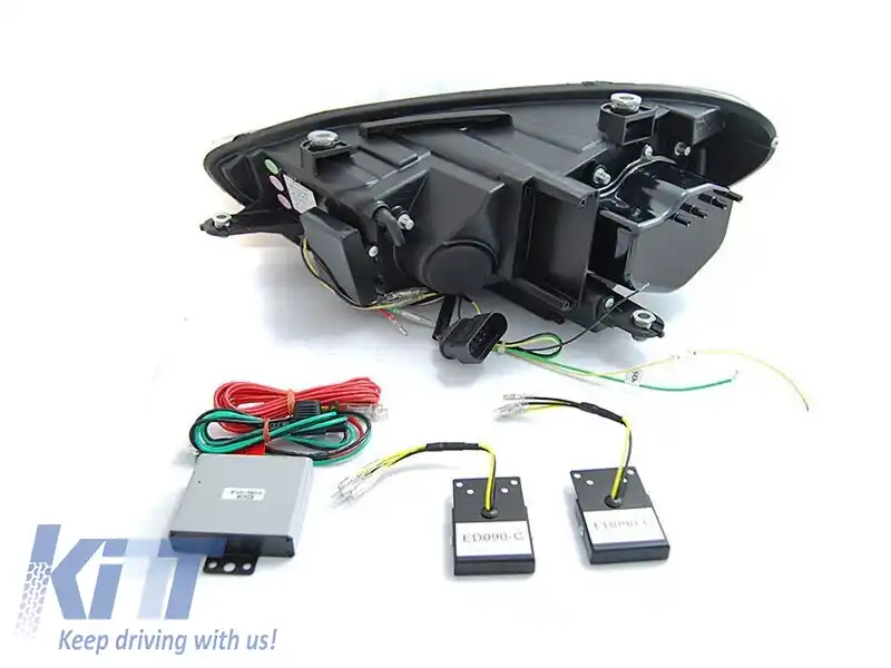 Tub de faruri SEQ LED potrivit pentru Volkswagen Scirocco 2008-2014 Negru-image-6238753