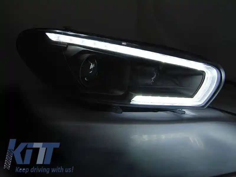 Tub de faruri SEQ LED potrivit pentru Volkswagen Scirocco 2008-2014 Negru-image-6238754
