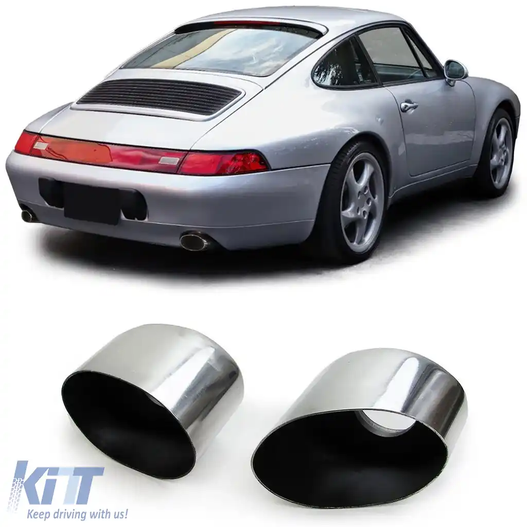 Tubi de evacuare din oțel inoxidabil lustruit, potrivite pentru Porsche 911 993 3.6 200kw 210kw