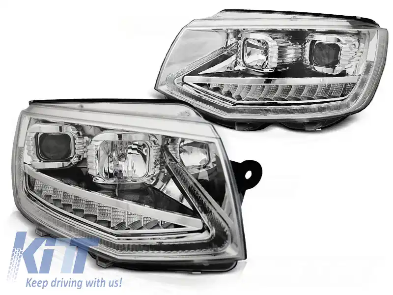 TUBULAT FARURI LUMINA DRL CHROME SEQ potrivit pentru VW T6 15-19