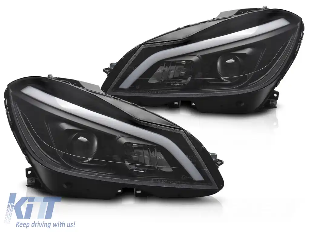 TUBULATURA FARURI LED NEGRU SEQ DRL potrivit pentru MERCEDES W204 11-14