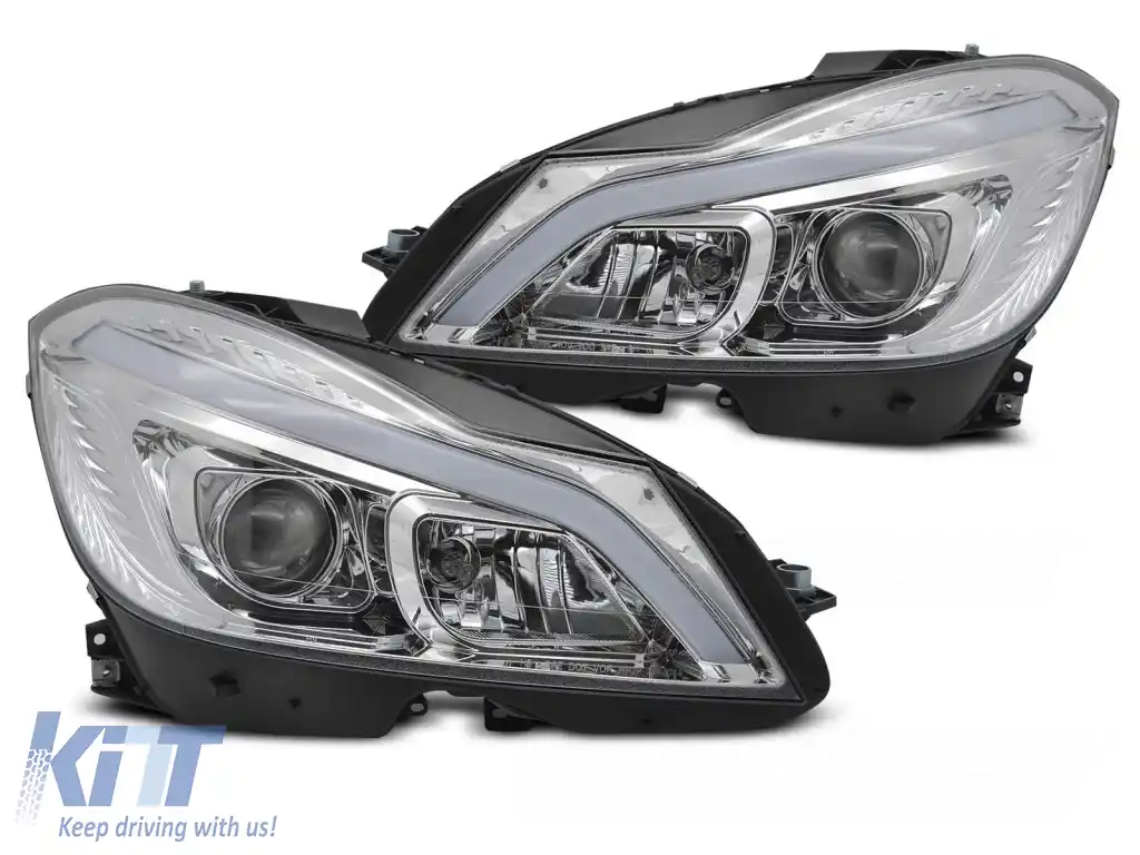 TUBURI FARURI LED CROM SEQ DRL potrivit pentru MERCEDES W204 11-14