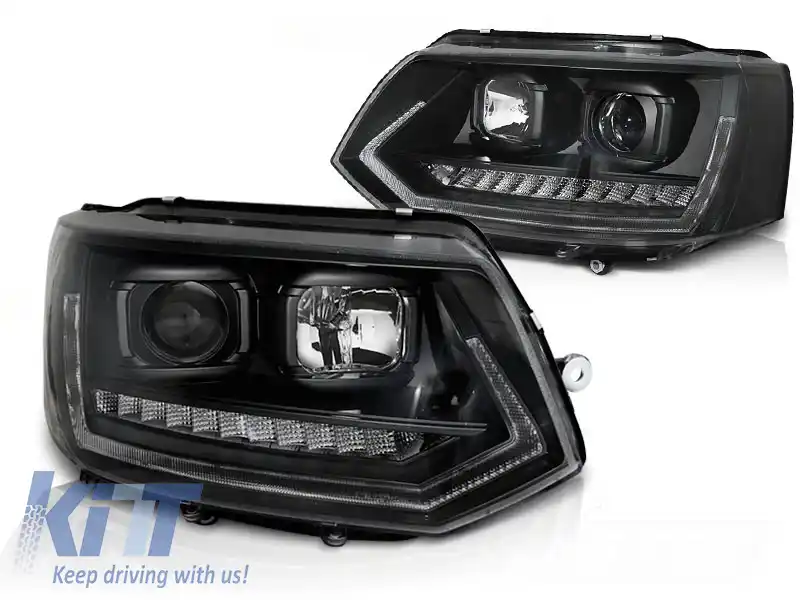 TUBURI FARURI LUMINA DRL NEGRU SEQ potrivit pentru VW T5 2010-2015