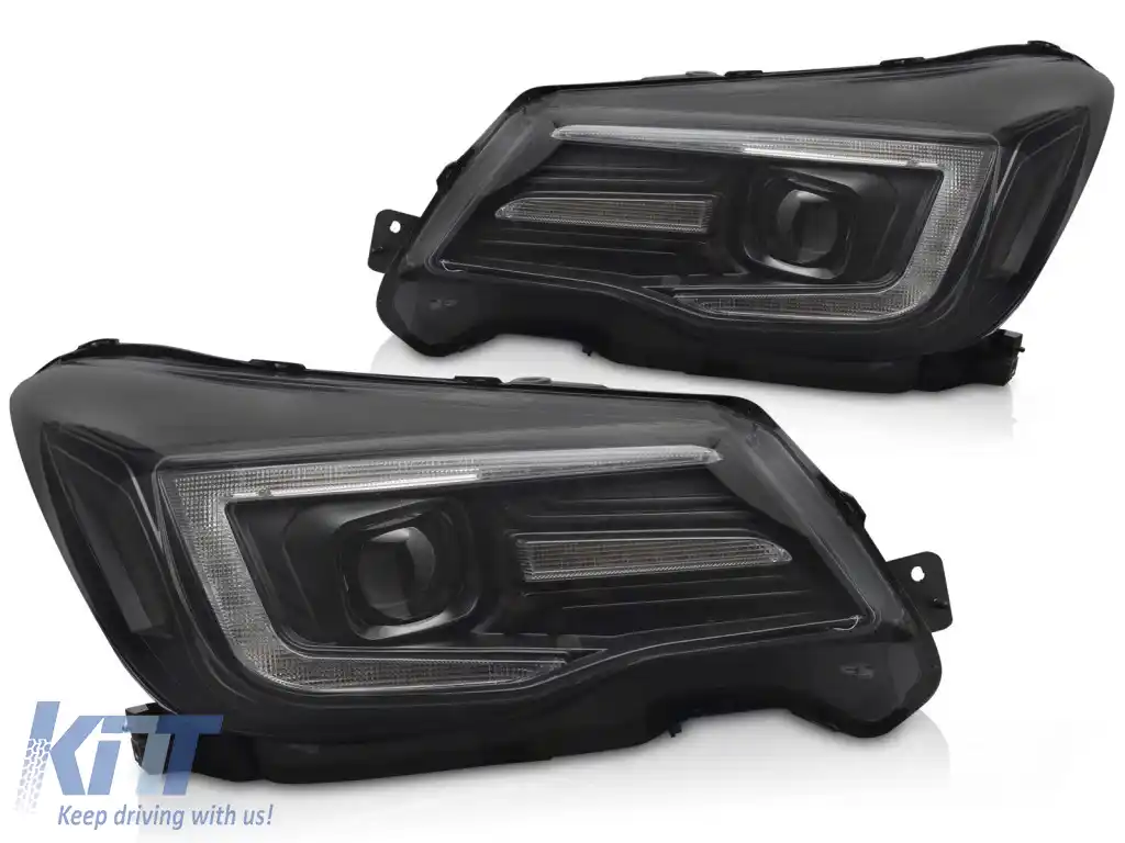 TUBURI FARURI XENON LUMINI DRL NEGRE potrivite pentru SUBARU FORESTER IV 13-18