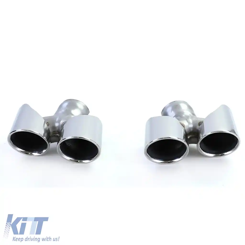 Tăvițe de eșapament duale lustruite, potrivite pentru Porsche 911 991.2 15-19 3.0 370CP-image-6204097
