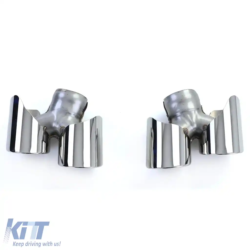 Tăvițe de eșapament duale lustruite, potrivite pentru Porsche 911 991.2 15-19 3.0 370CP-image-6204098