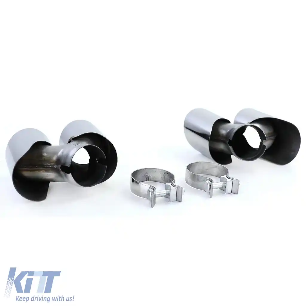 Tăvițe de eșapament duale lustruite, potrivite pentru Porsche 911 991.2 15-19 3.0 370CP-image-6204099