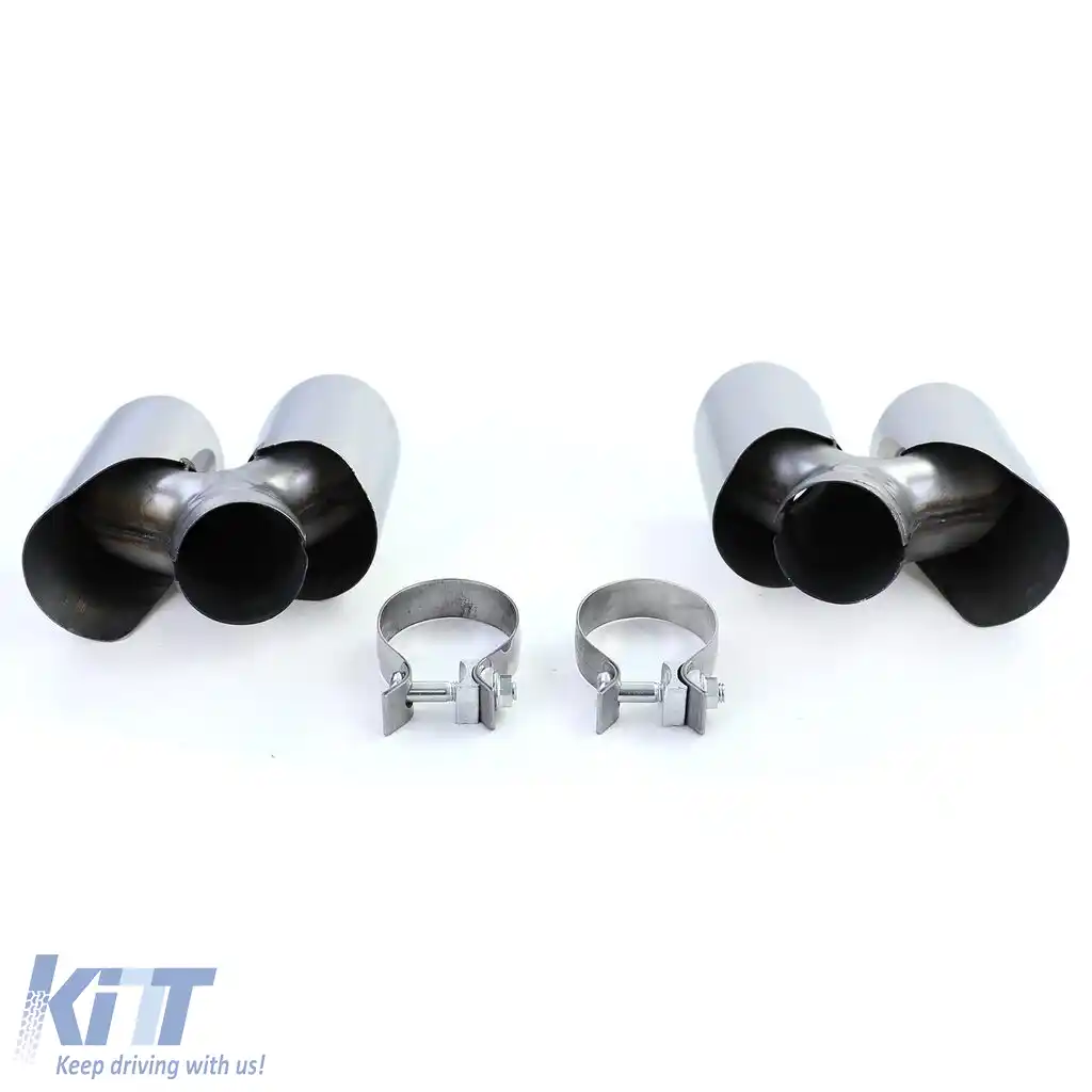 Tăvițe de eșapament duale lustruite, potrivite pentru Porsche 911 991.2 15-19 3.0 370CP-image-6204100