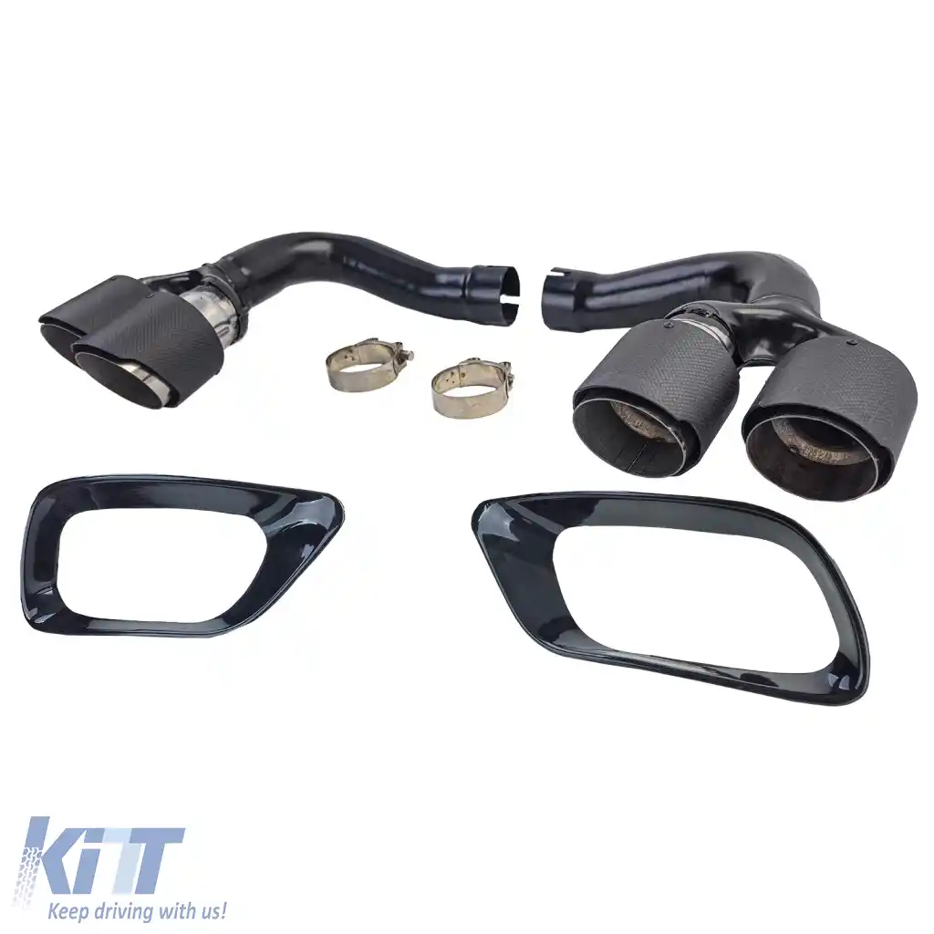 Tăvițe de evacuare cu două ieșiri din carbon, potrivite pentru BMW X6 E71 08-14 Diesel 30d 40d-image-6261471