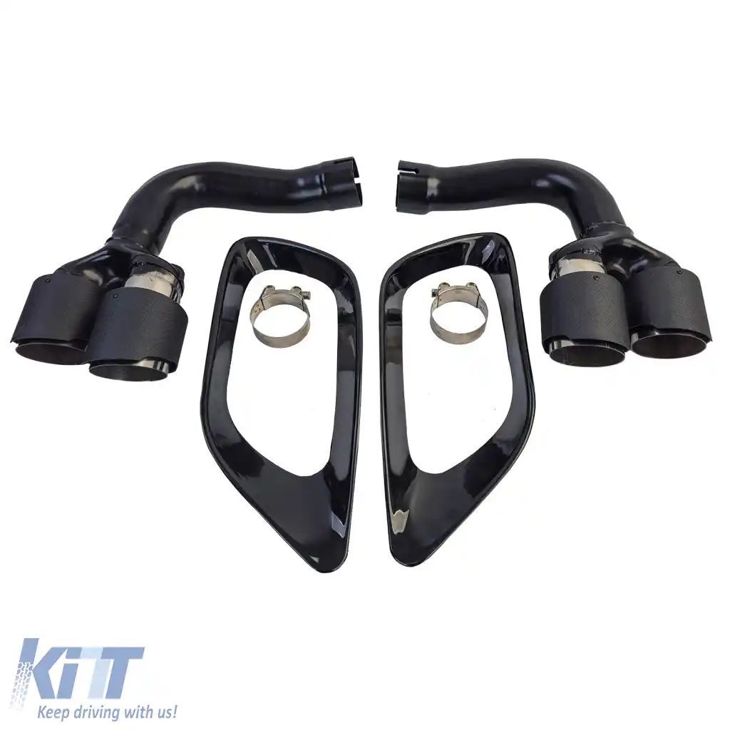 Tăvițe de evacuare cu două ieșiri din carbon, potrivite pentru BMW X6 E71 08-14 Diesel 30d 40d-image-6261472