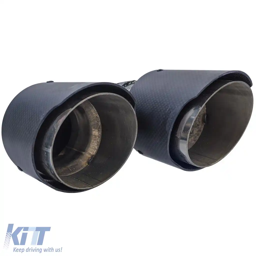 Tăvițe de evacuare cu două ieșiri din carbon, potrivite pentru BMW X6 E71 08-14 Diesel 30d 40d-image-6261474