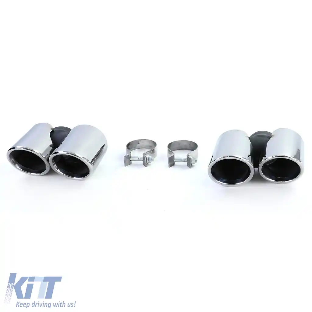 Tăvițe de evacuare duale lustruite potrivite pentru Porsche 911 991.1 11-15 3.4 350CP-image-6210582