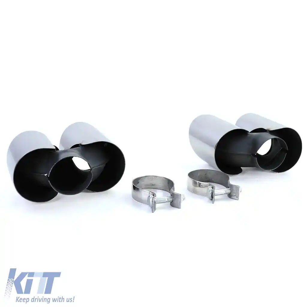 Tăvițe de evacuare duale lustruite potrivite pentru Porsche 911 991.1 11-15 3.4 350CP-image-6210587