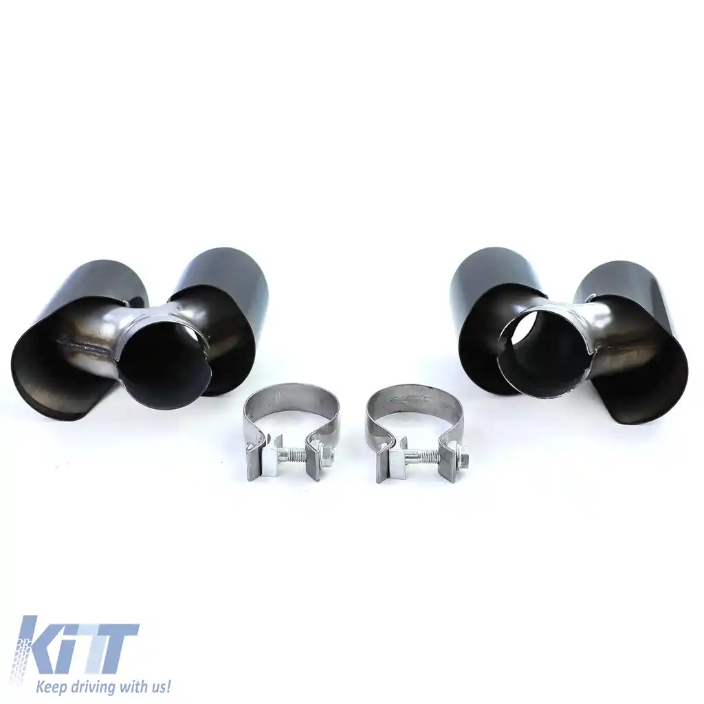 Tăvițe de evacuare duale negre potrivite pentru Porsche 911 991.2 15-19 3.0 370CP-image-6203963