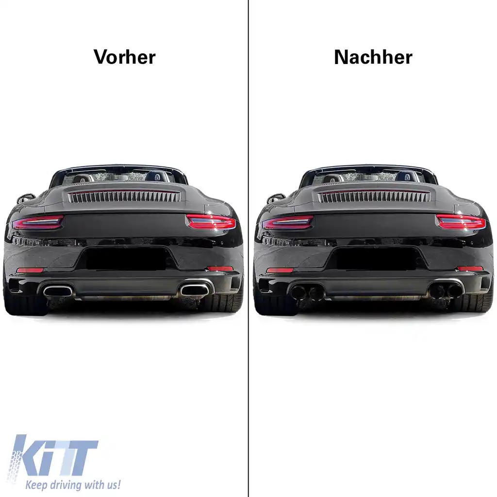 Tăvițe de evacuare duale negre potrivite pentru Porsche 911 991.2 15-19 3.0 370CP-image-6203964