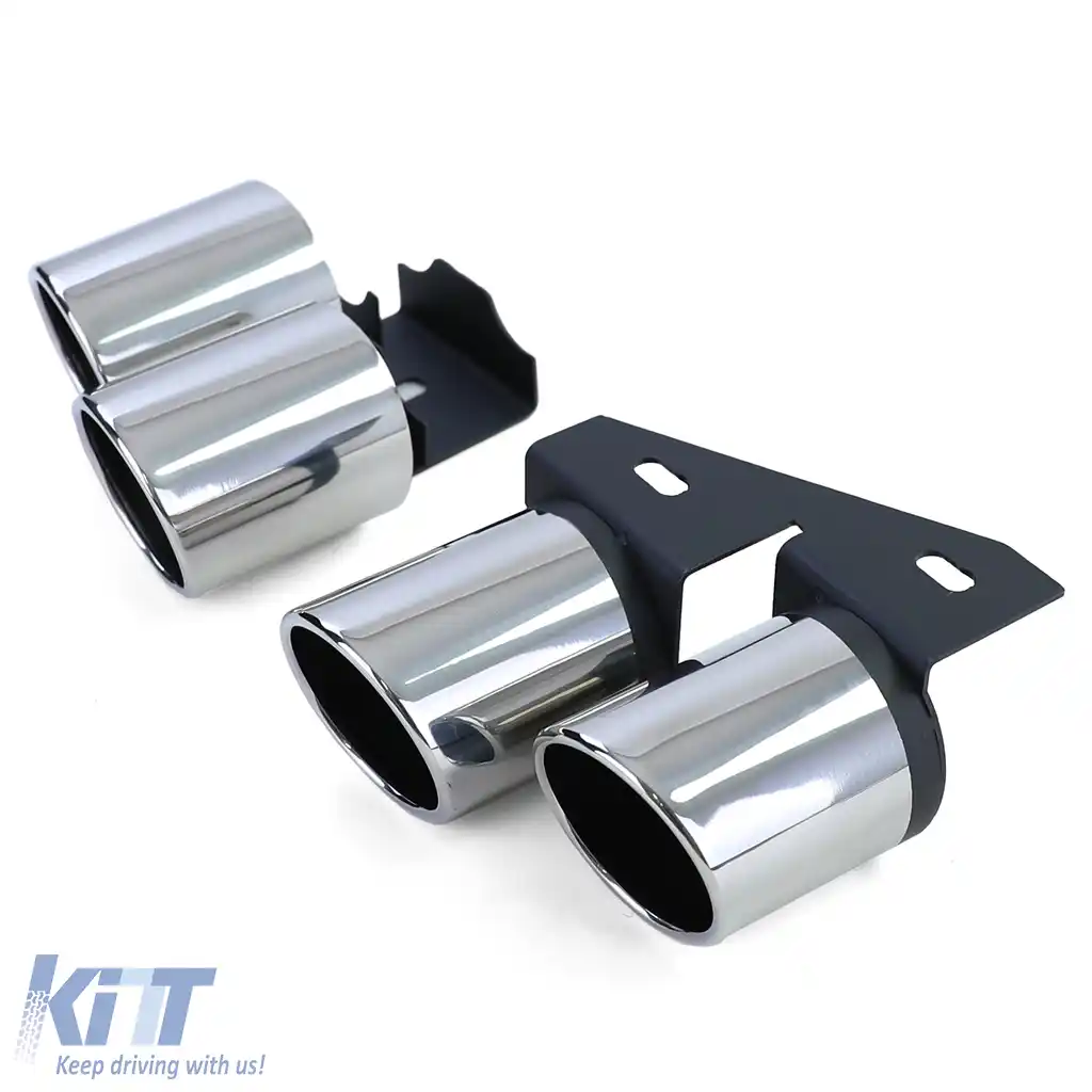 Tăvițe de evacuare duplex cu 4 țevi din oțel inoxidabil, pereche, potrivite pentru Audi A4 2.0 B9 din 15-image-6210085