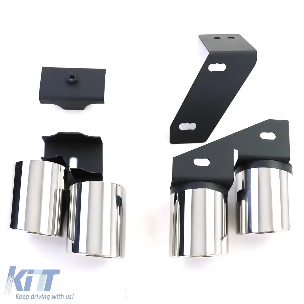 Tăvițe de evacuare duplex cu 4 țevi din oțel inoxidabil, pereche, potrivite pentru Audi A4 2.0 B9 din 15-image-6210087