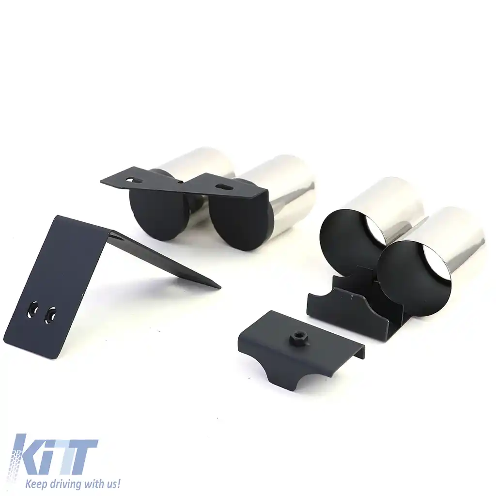 Tăvițe de evacuare duplex cu 4 țevi din oțel inoxidabil, pereche, potrivite pentru Audi A4 2.0 B9 din 15-image-6210091