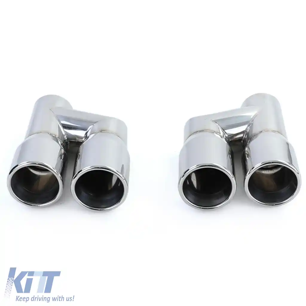 Tăvițe de evacuare sport 76mm, pereche cu țeavă dublă din oțel inoxidabil, potrivite pentru Audi A4 B8 sedan 07-15-image-6261255