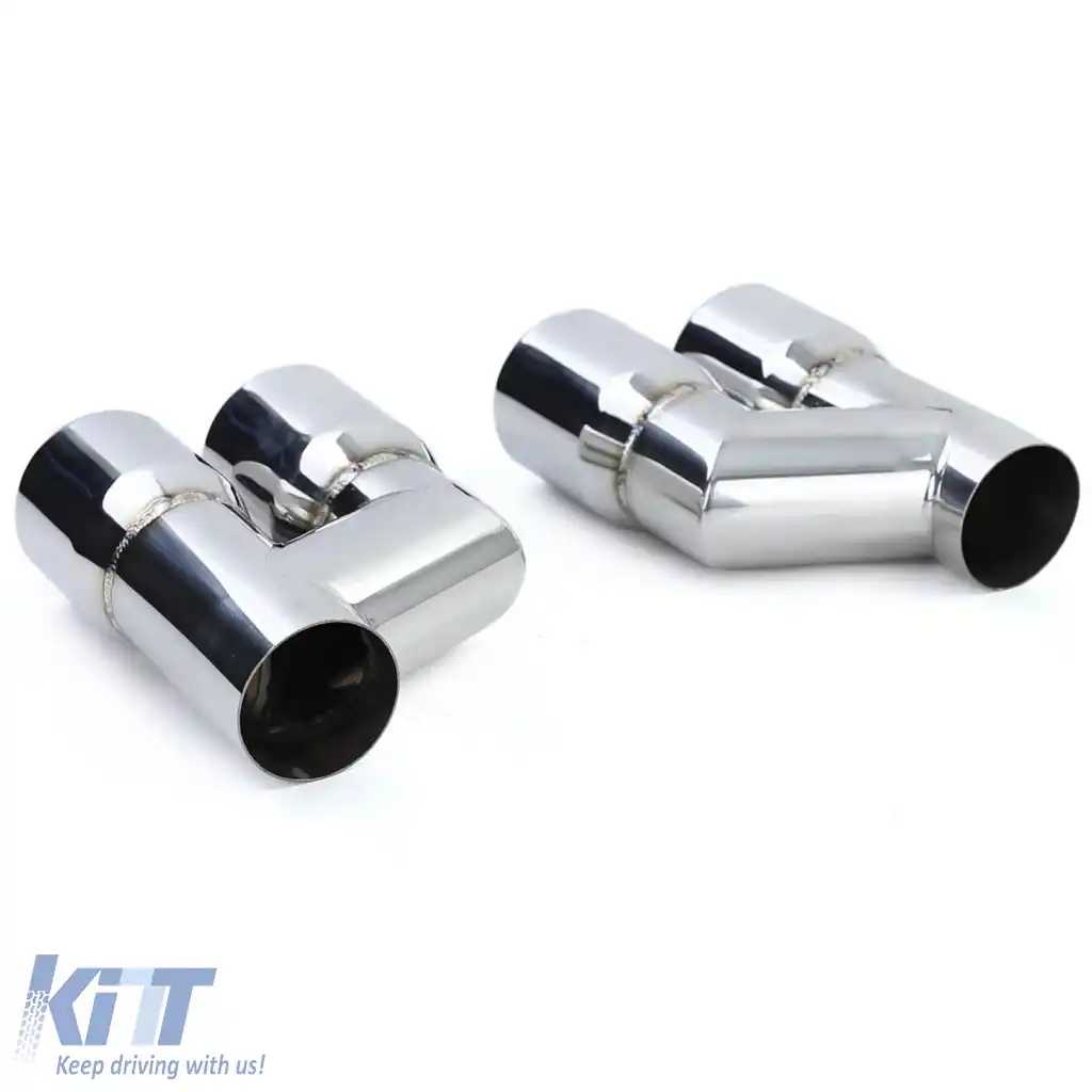 Tăvițe de evacuare sport 76mm, pereche cu țeavă dublă din oțel inoxidabil, potrivite pentru Audi A4 B8 sedan 07-15-image-6261256