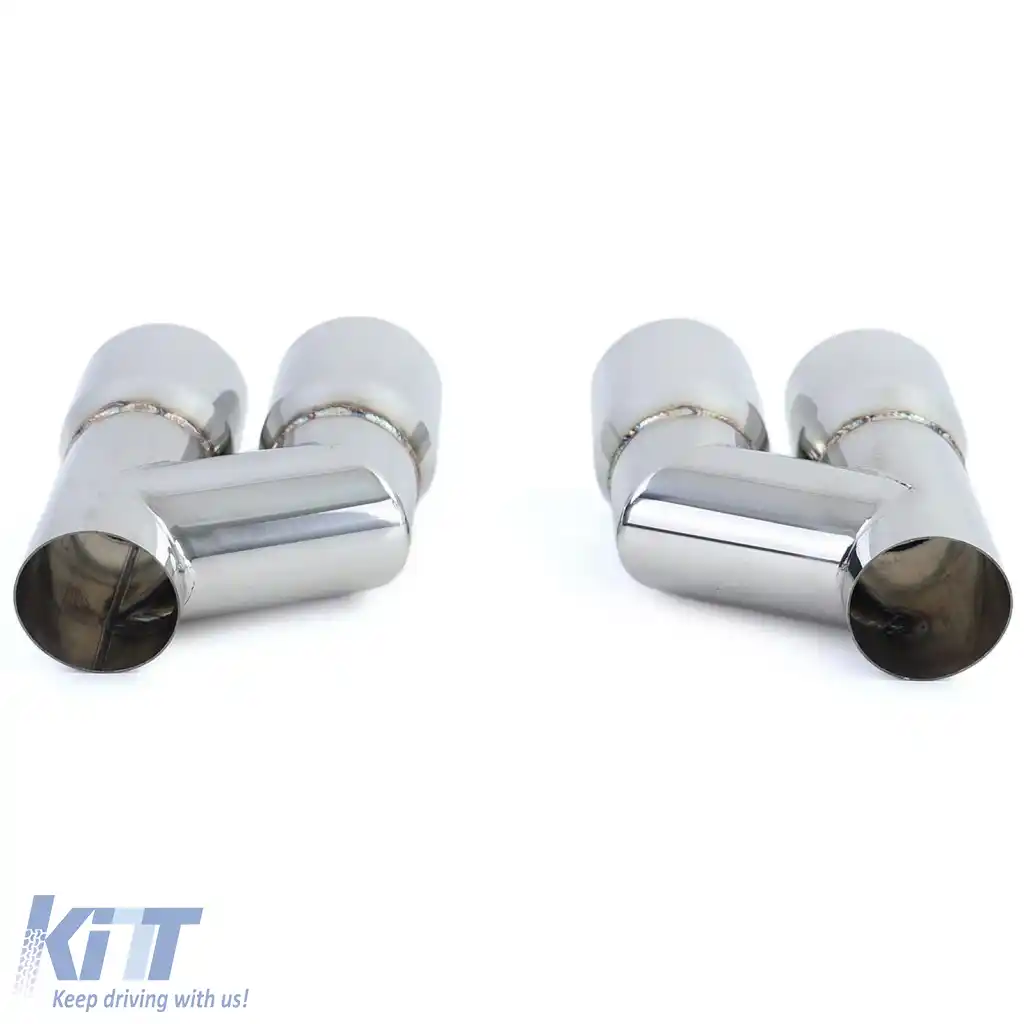 Tăvițe de evacuare sport 76mm, pereche cu țeavă dublă din oțel inoxidabil, potrivite pentru Audi A4 B8 sedan 07-15-image-6261257