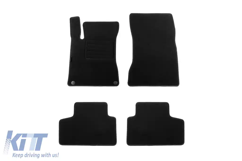 Tăvițe de podea din covor cu două straturi, potrivite pentru Mercedes GLB X247 după 2020, din material Rex, set de 4 bucăți, negre