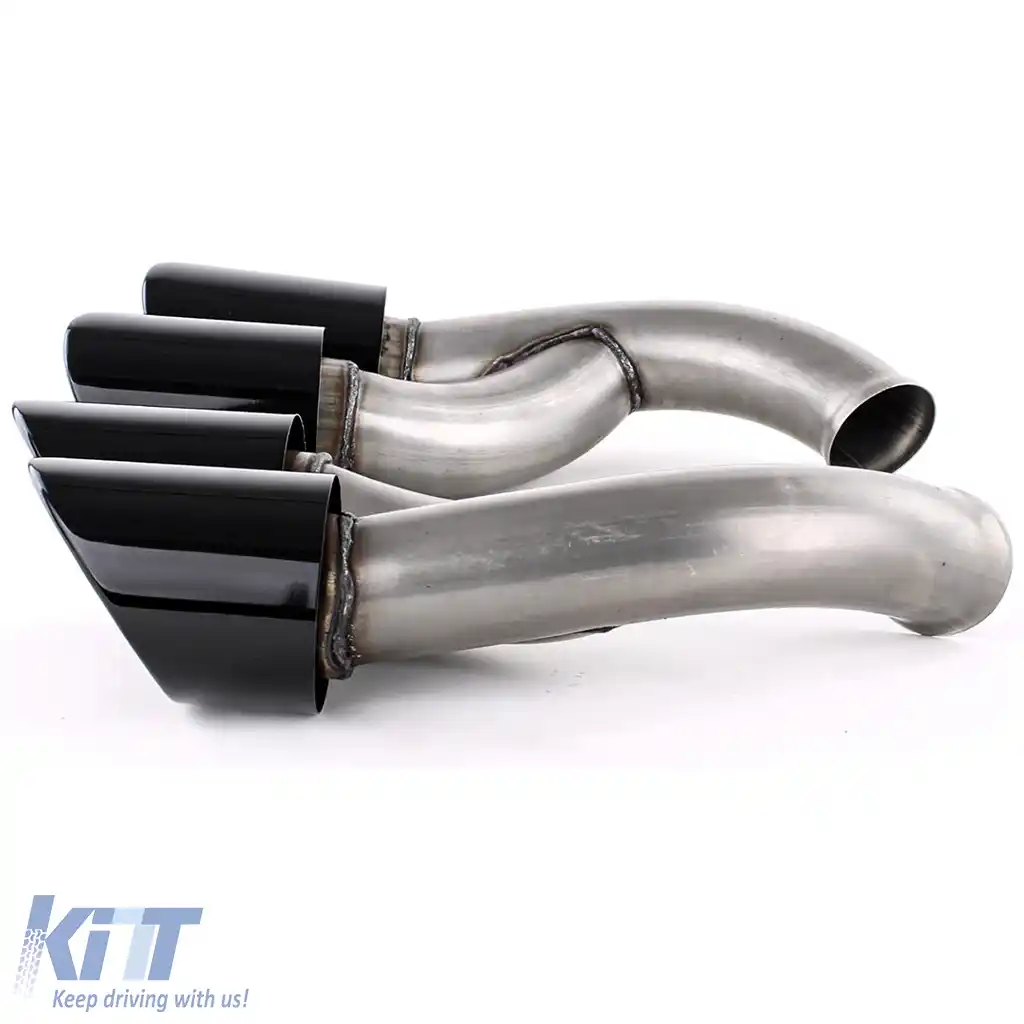 Tăvițe duble de evacuare look GTS negre, potrivite pentru Porsche Cayenne 92A Facelift 14-17-image-6200993