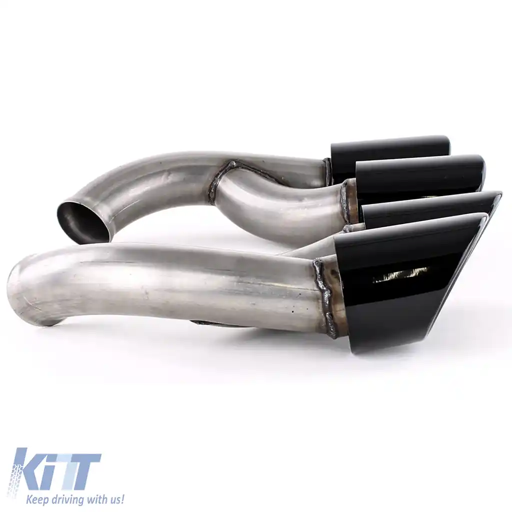 Tăvițe duble de evacuare look GTS negre, potrivite pentru Porsche Cayenne 92A Facelift 14-17-image-6200998