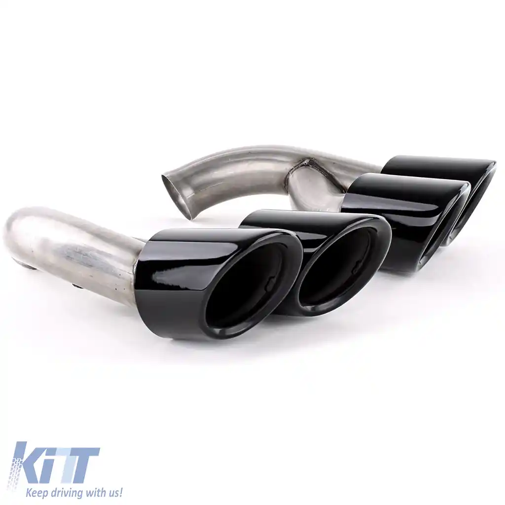 Tăvițe duble de evacuare look GTS negre, potrivite pentru Porsche Cayenne 92A Facelift 14-17-image-6200999