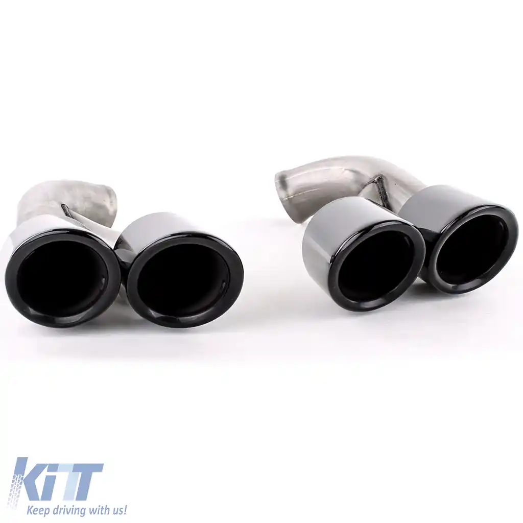 Tăvițe duble de evacuare look GTS negre, potrivite pentru Porsche Cayenne 92A Facelift 14-17-image-6201000