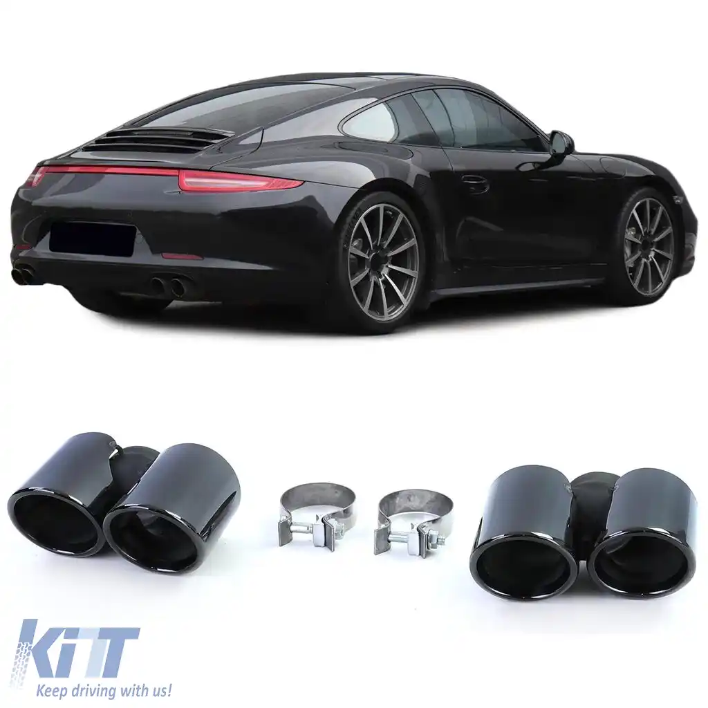 Tăvițe duble negre potrivite pentru Porsche 911 991.1 11-15 3.4 350CP