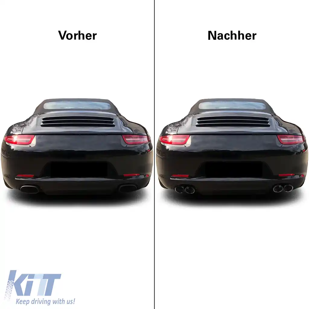 Tăvițe duble negre potrivite pentru Porsche 911 991.1 11-15 3.4 350CP-image-6259149