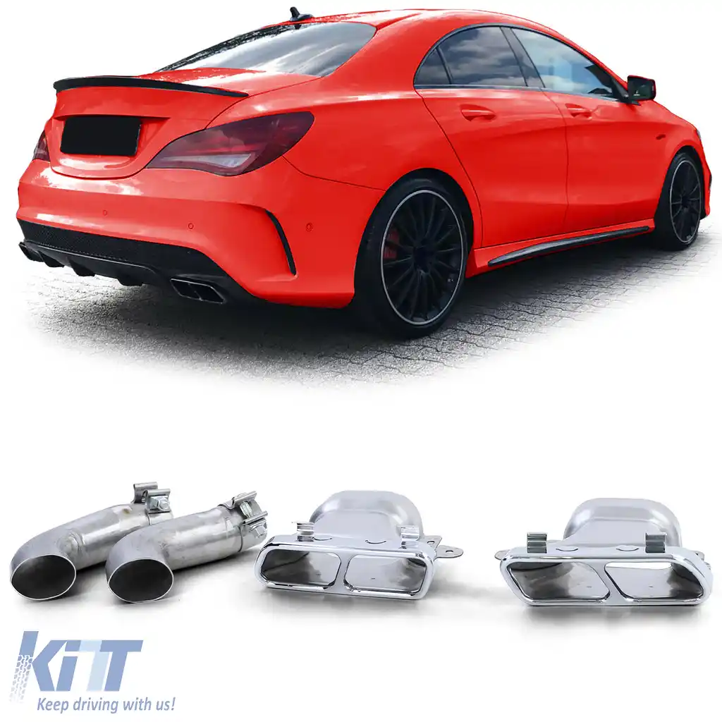 Tăvițe duble sport versiune crom pentru Mercedes CLA C117 X117 13-19